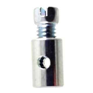 Schraubnippel 9 mm mit 6 Kant-Schlitz-Schraube, 2 mm Bohrung, Schaft 6 mm