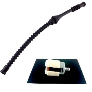 SET: Benzinfilter mit Filz und Benzinschlauch passend für Vergl.Nr: Dolmar 010114010, 965404460, 965404360, 965404210 - Walbro 125-528
