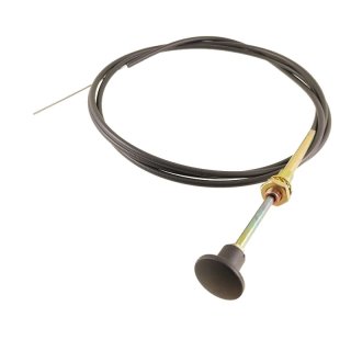234 / 252 cm Motorstoppzug - Bowdenzug / Stoppzug mit Knopf (schwarz) -  55 mm Hub