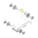 44,5 cm Makita HINTERACHSE 165669-8 - nur für  43cm AKKU Rasenmäher DLM-431 ; DLM432 ; BLM430 ; LM430D - ersetzt Dolmar Vergl.Nr: 660165669