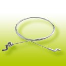 SET - Bowdenzug Seil 200 cm - &Oslash; 1,5 mm - mit S-Haken und Schraubnippel durchsteckbar